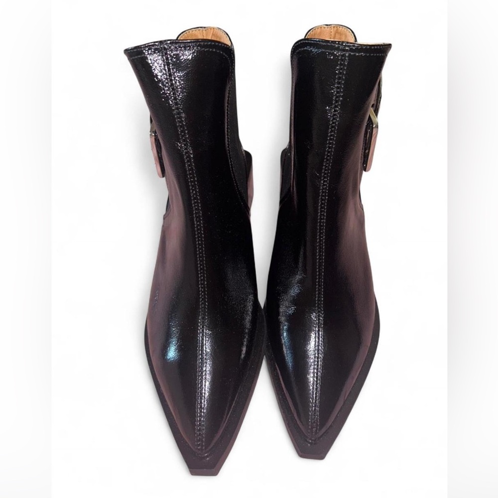 GANNI 45mm buckle-detail leather ankle boots